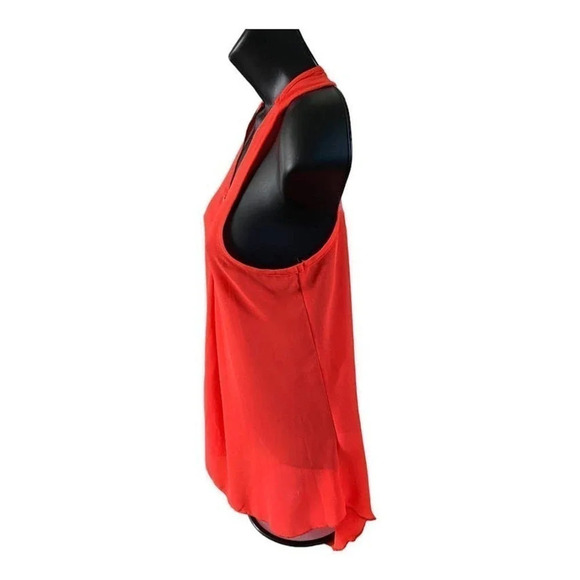 Windsor Womens Sleeveless Tank Top Zip Closure Size Med Light Weight Orange - Picture 3 of 12